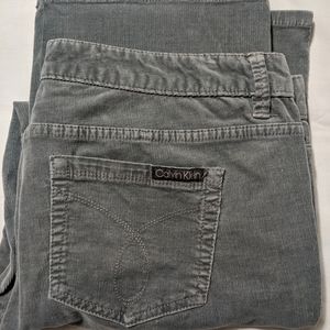 Calvin Klein size 16 Cordoroy GRAY jeans